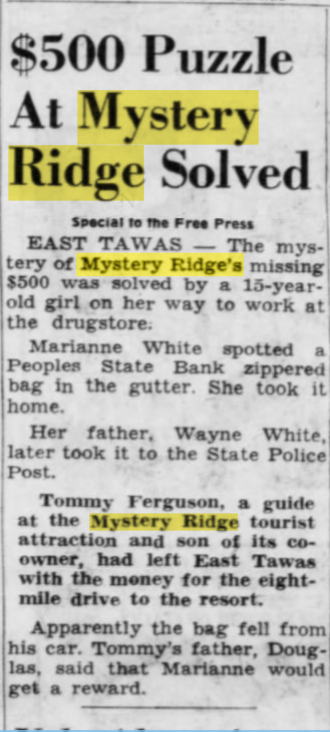 Mystery Ridge - July 1960 Article (newer photo)